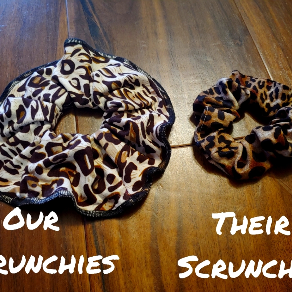4 for $20!!! Jumbo Fat Leopard Scrunchie Polyester Super Stretch All Hair Types